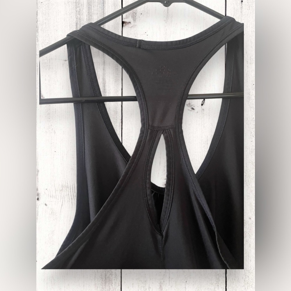 H&M Sports Womens Black Workout Tank Top Medium Racerback Key Hole Back - Picture 5 of 7